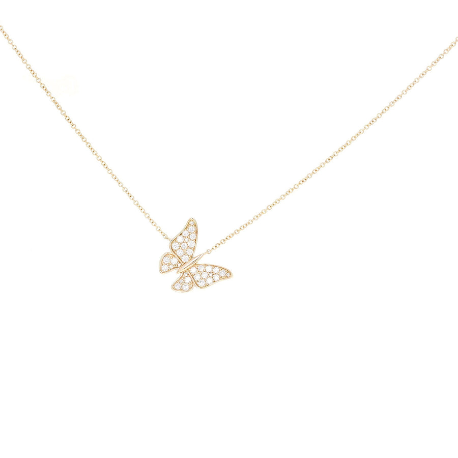 Sideways Pave Butterfly Necklace