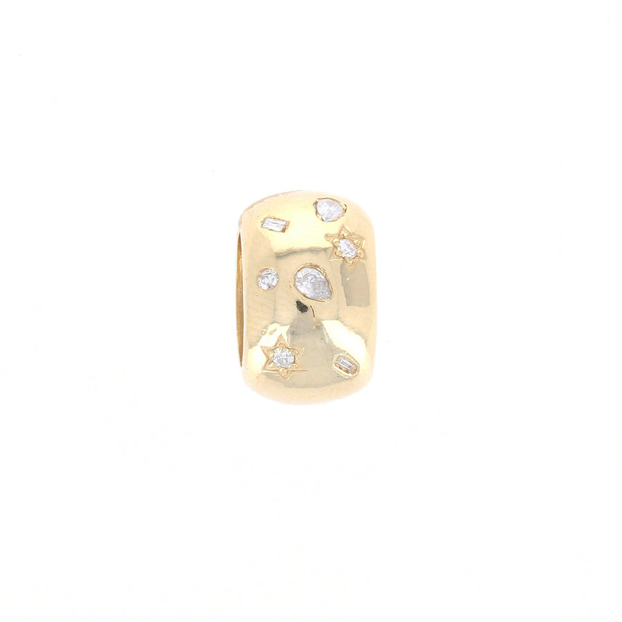 Gold and Diamond Inlaid Charm Spacer