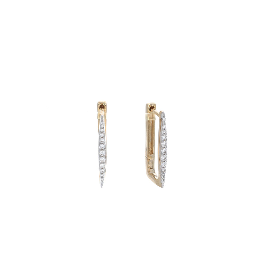 Graduated Rectangular Diamond Hoops