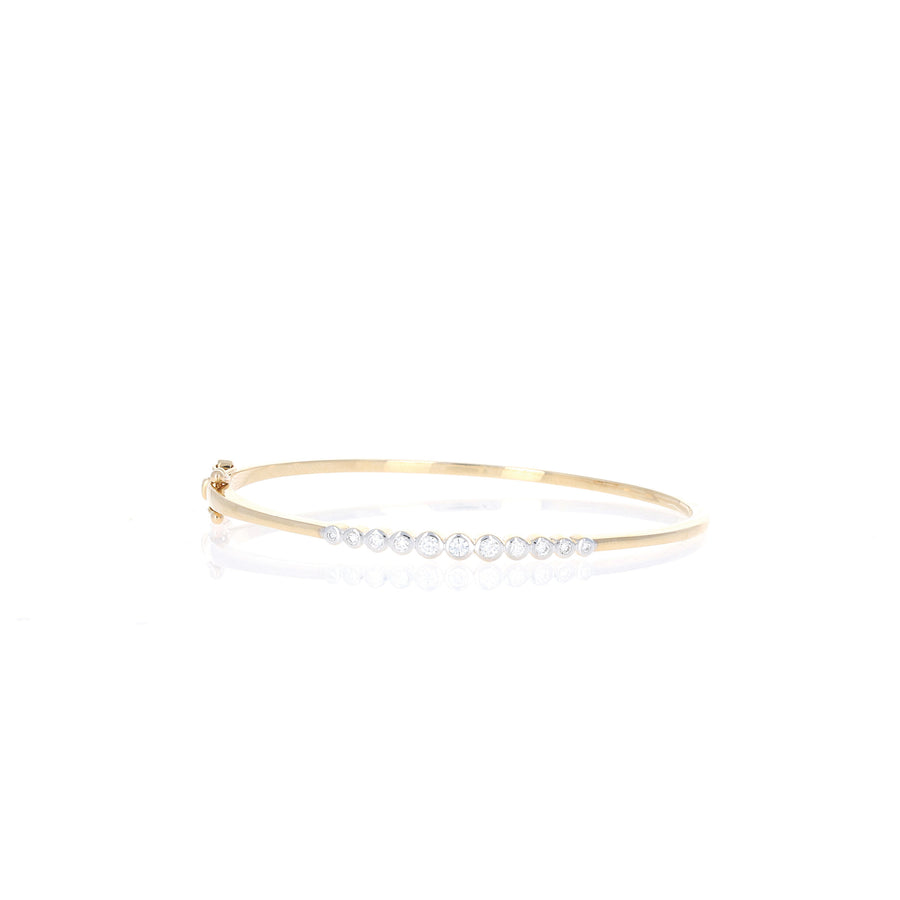 Graduated Bezel Diamond Bangle