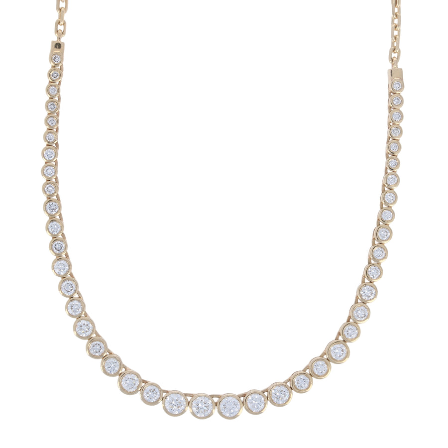 Graduated Bezel Diamond Layering Necklace