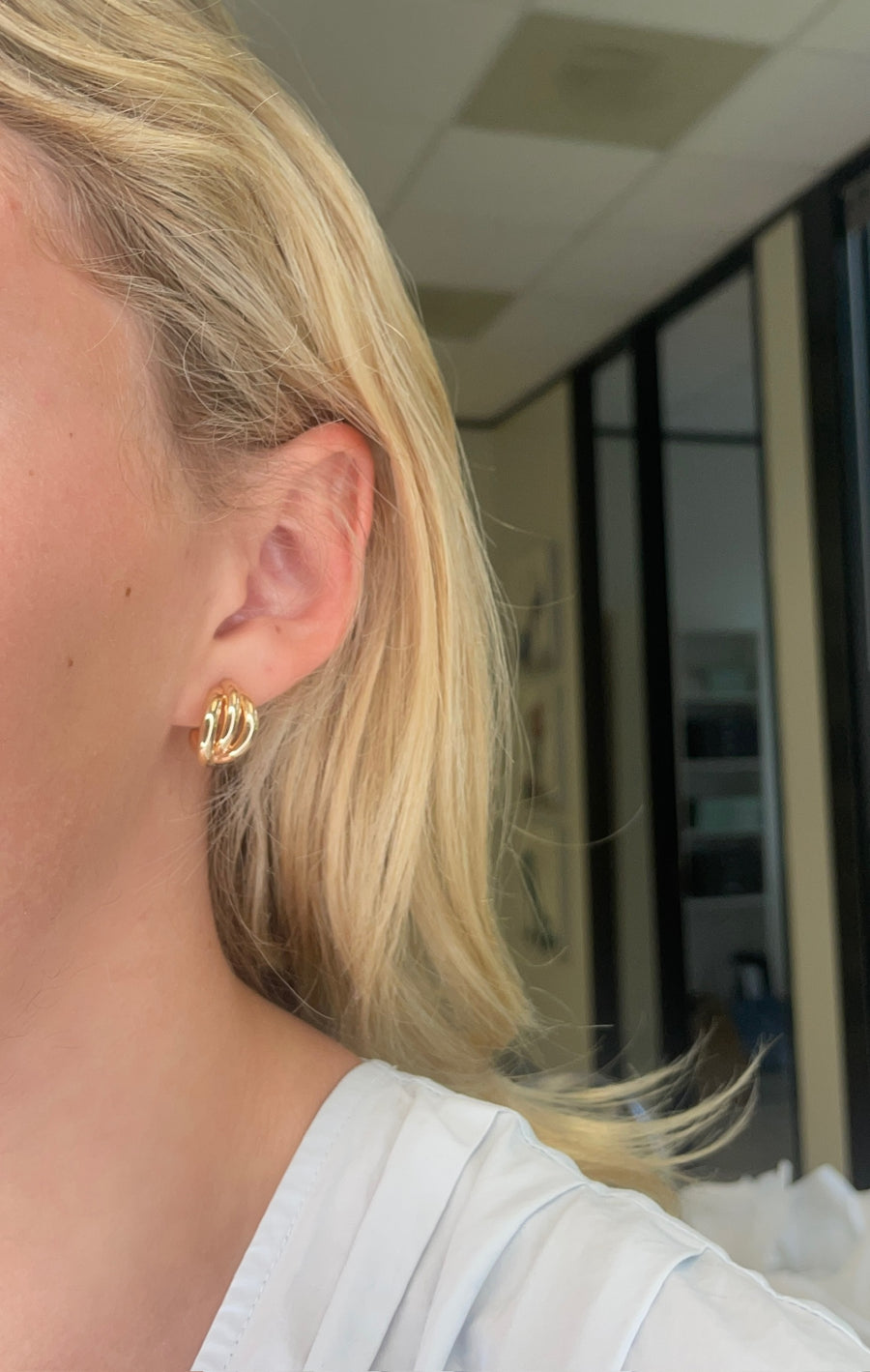 Gold Knot Huggie Earrings