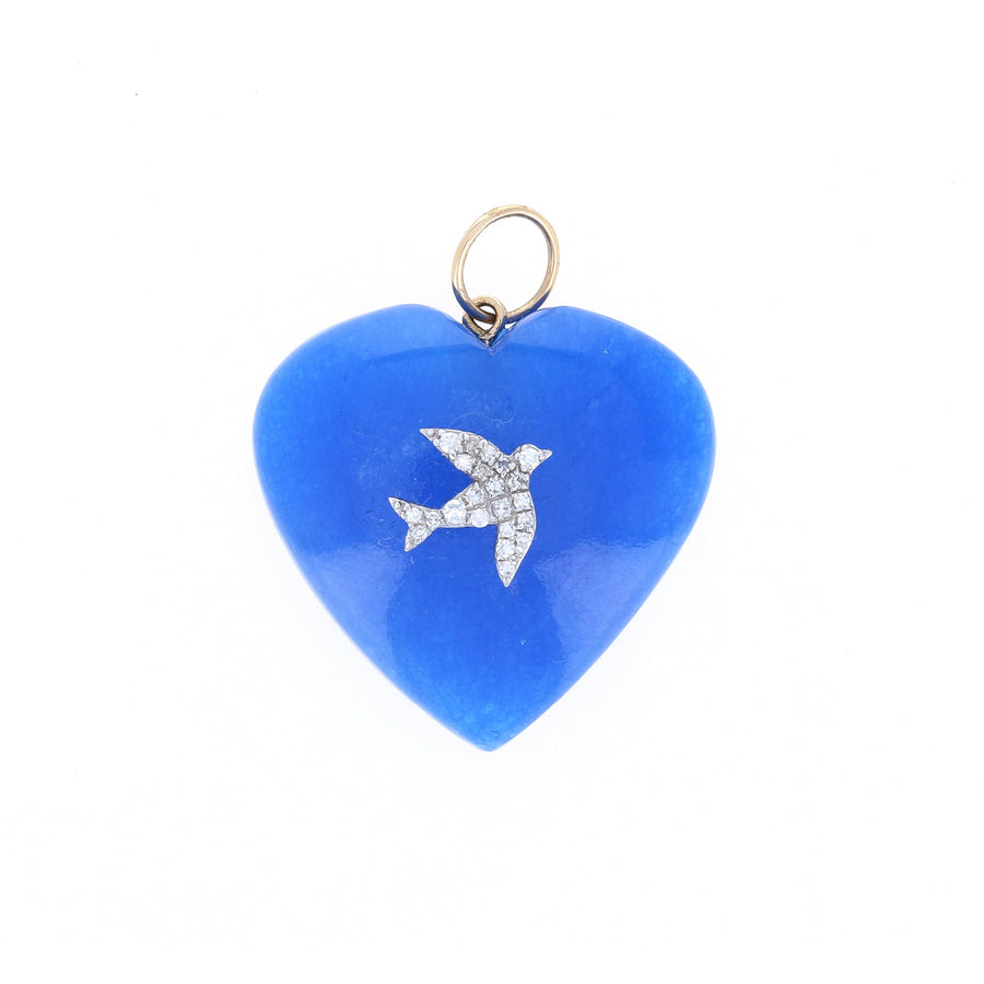 Lapis Heart Charm