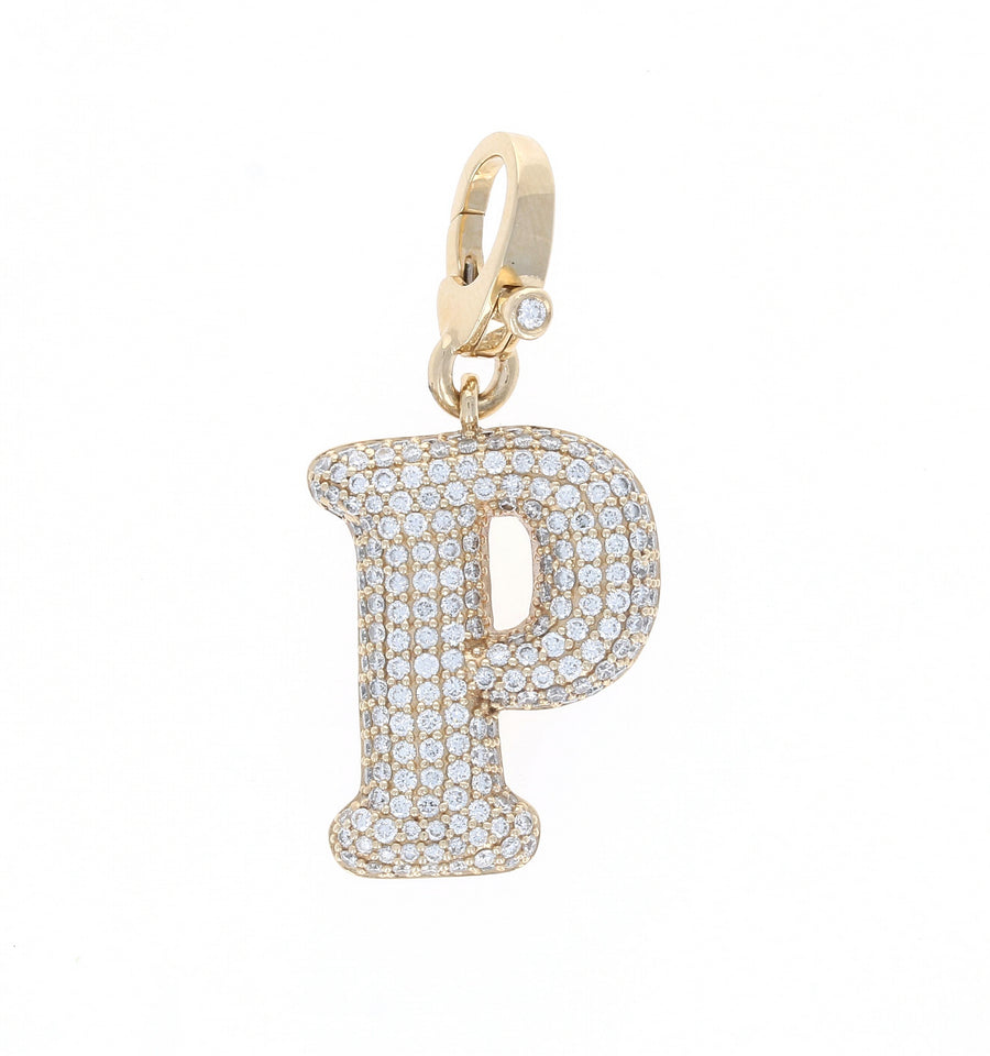 Large Pave Bubble Letter Charm