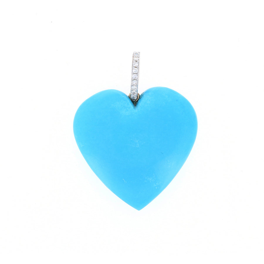 Large Turquoise Heart Charm
