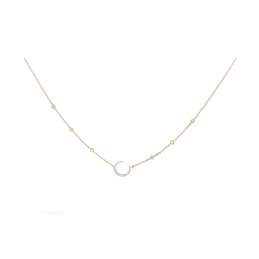 Mini Crescent Diamond Moon Necklace