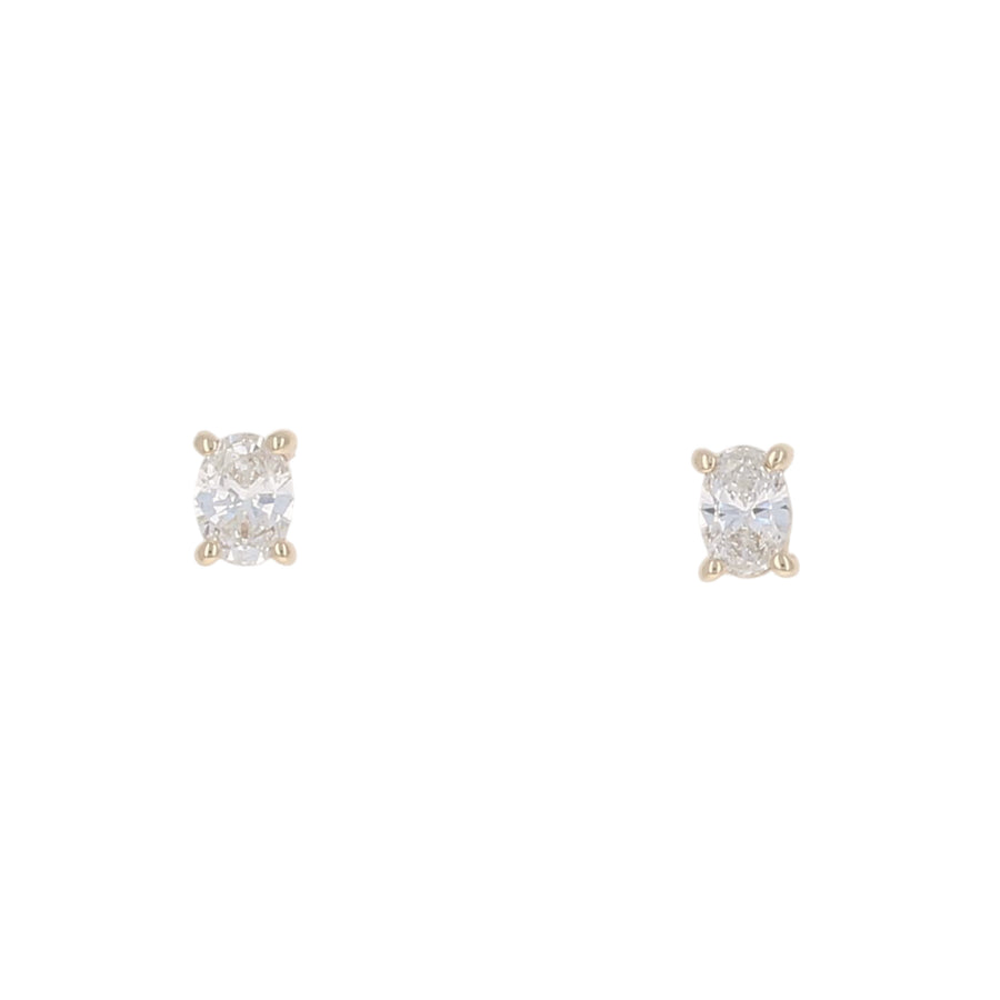 Mini Oval Diamond Studs