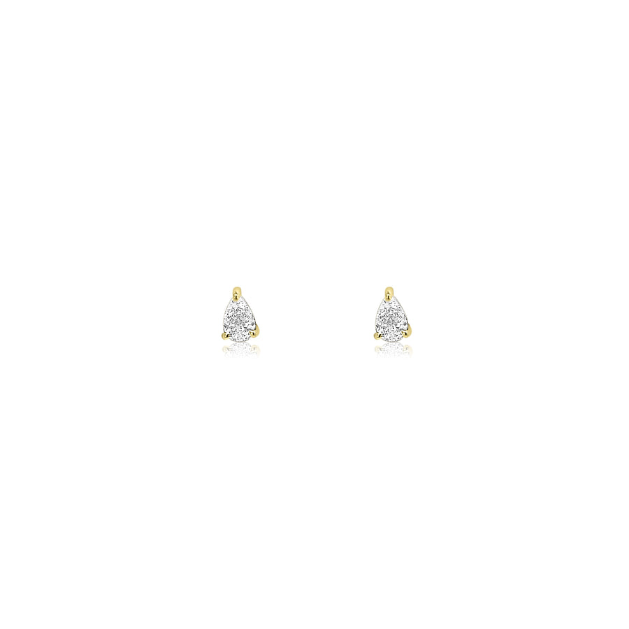 Mini Pear Diamond Studs