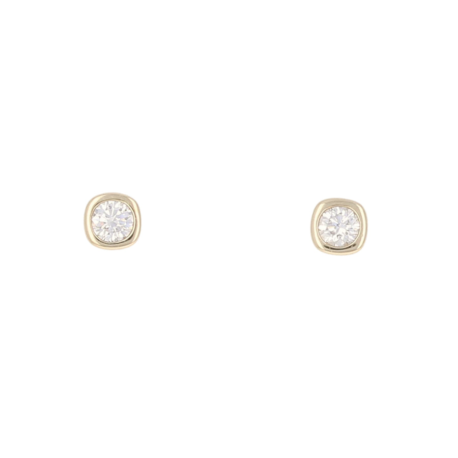 Mini Round Diamond Bezel Set Studs