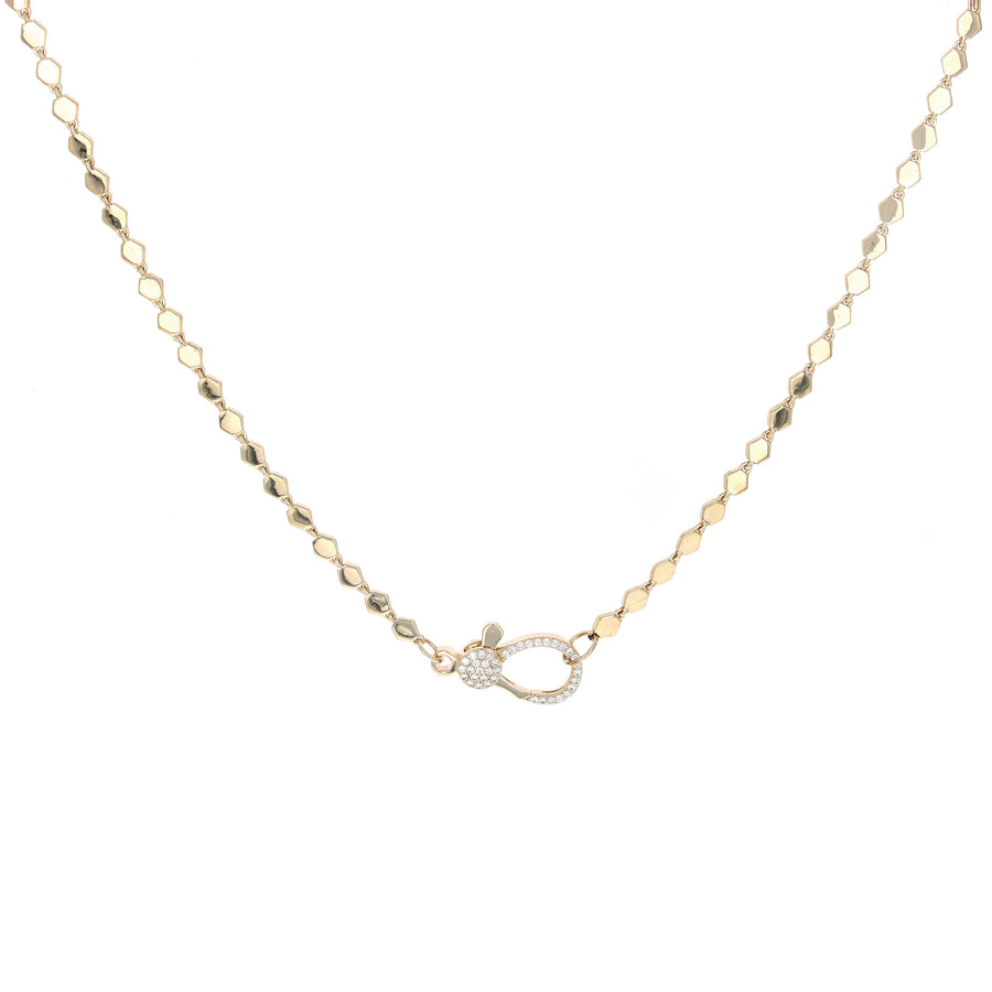 Mirror Chain Necklace with Diamond Lobster Clasp