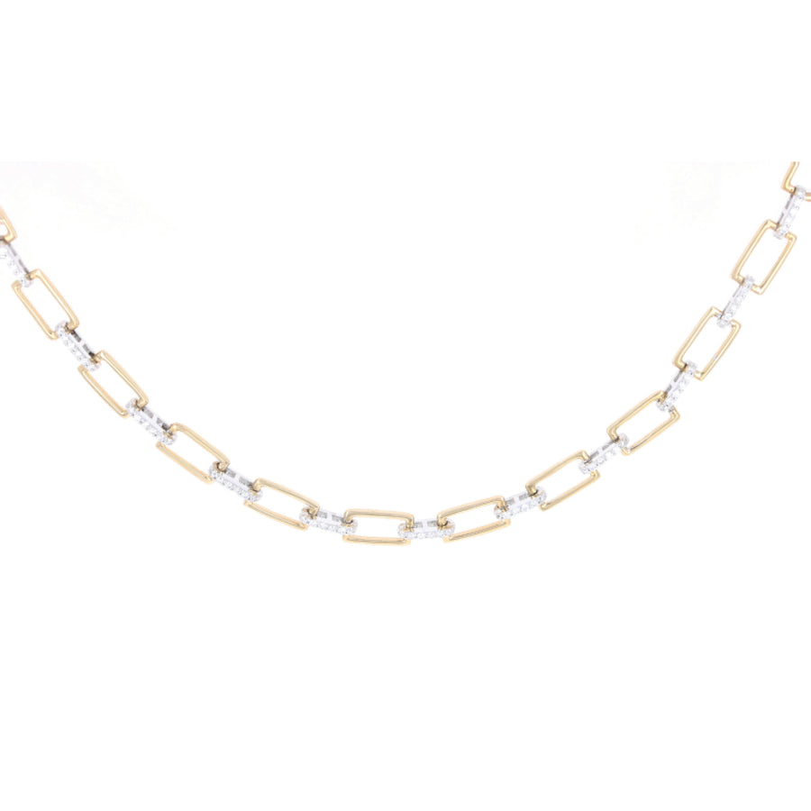 Mixed Metal Box Chain Necklace
