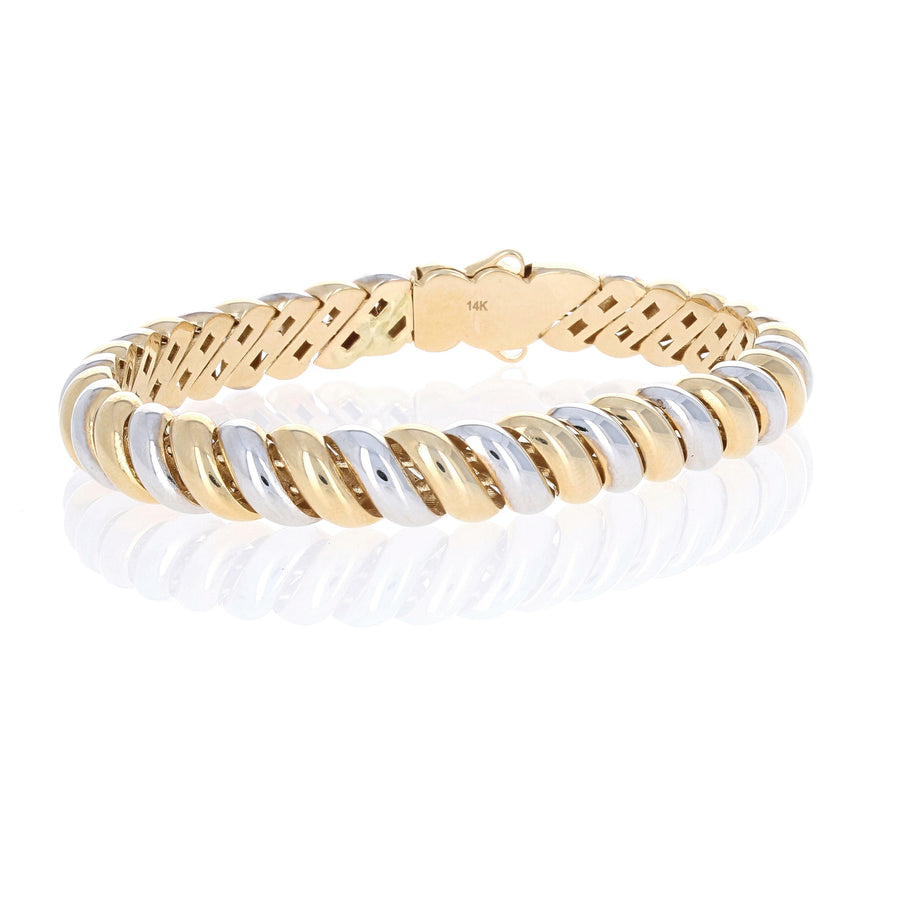 Mixed Metal Croissant Chain Bracelet
