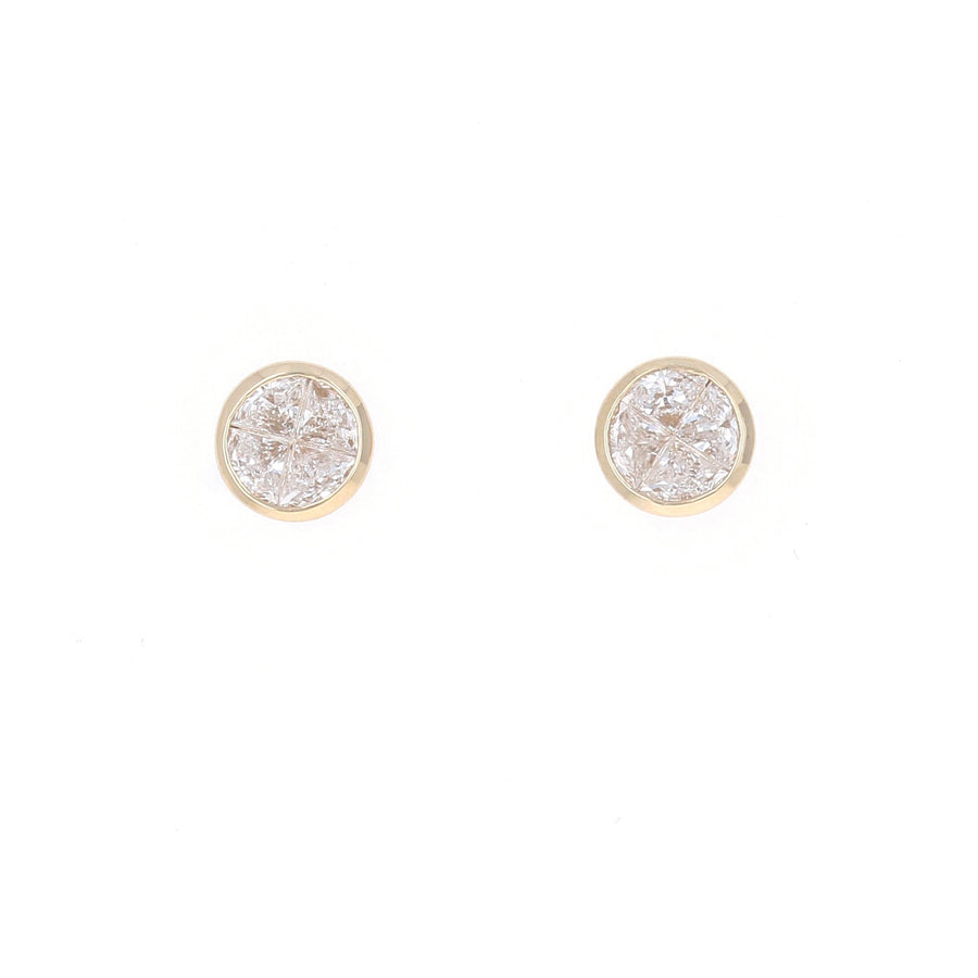 Illusion Setting Mosaic Round Diamond Studs