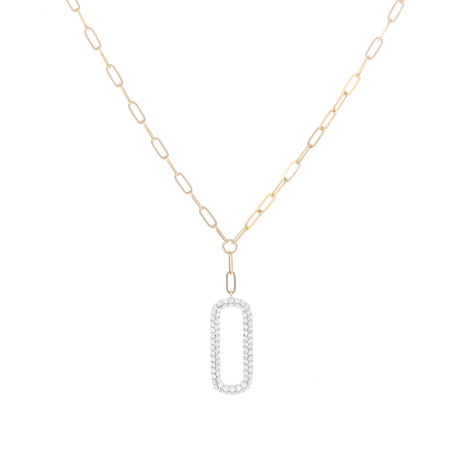 Paperclip Chain Diamond Enhancer Pendant Necklace