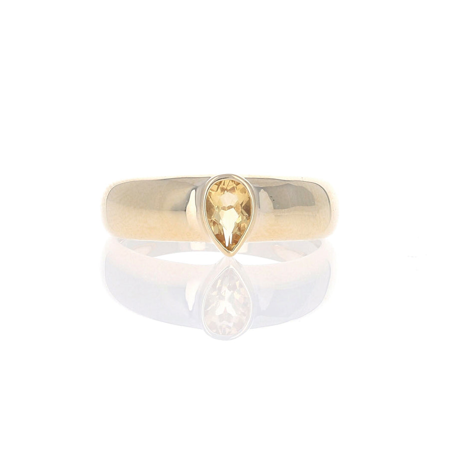 Pear Citrine Dome Ring