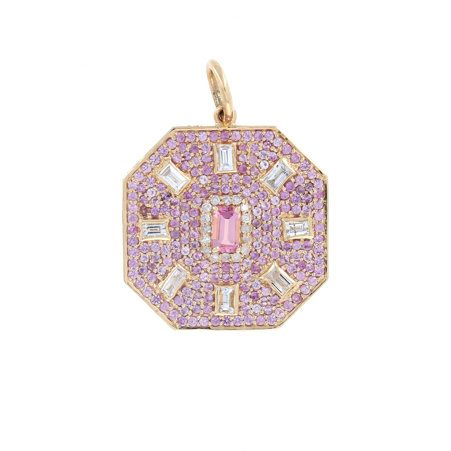 Pink Sapphire Octagon Charm