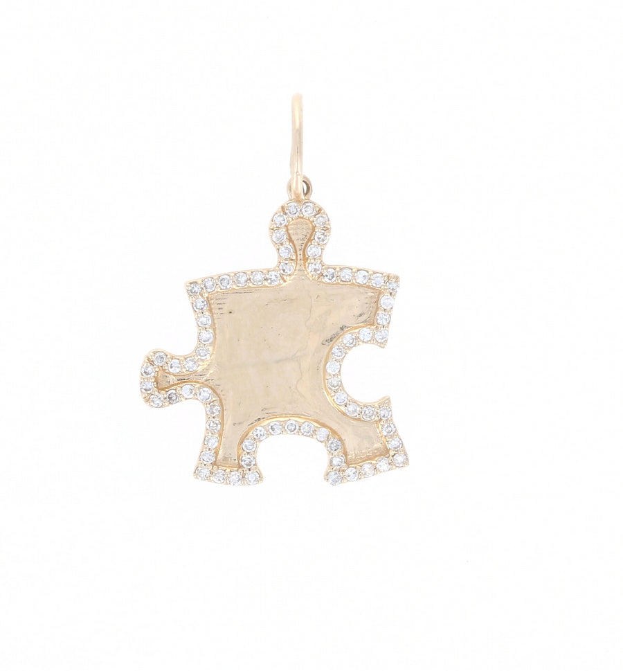 Gold and Diamond Puzzle Charm