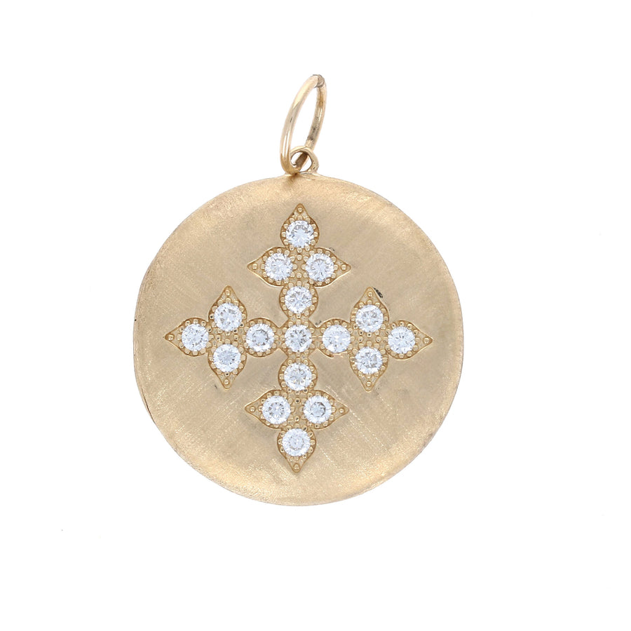 Satin Finish Round Diamond Locket Charm