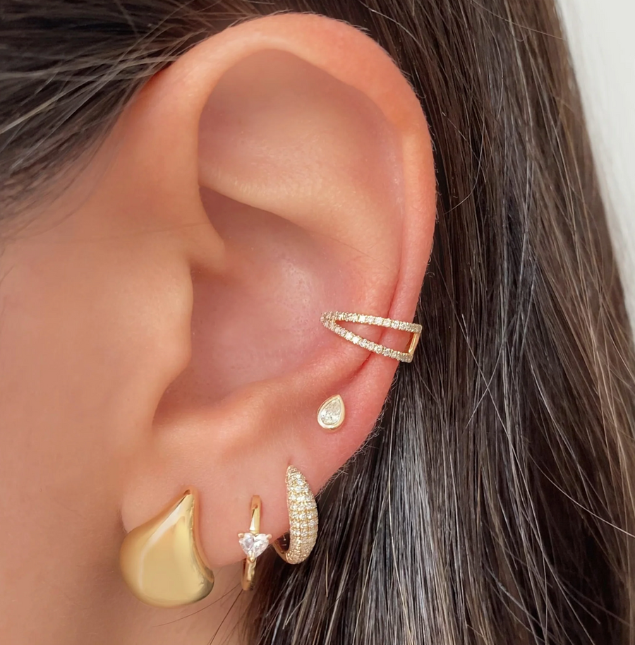Small Golden Pear Earrings