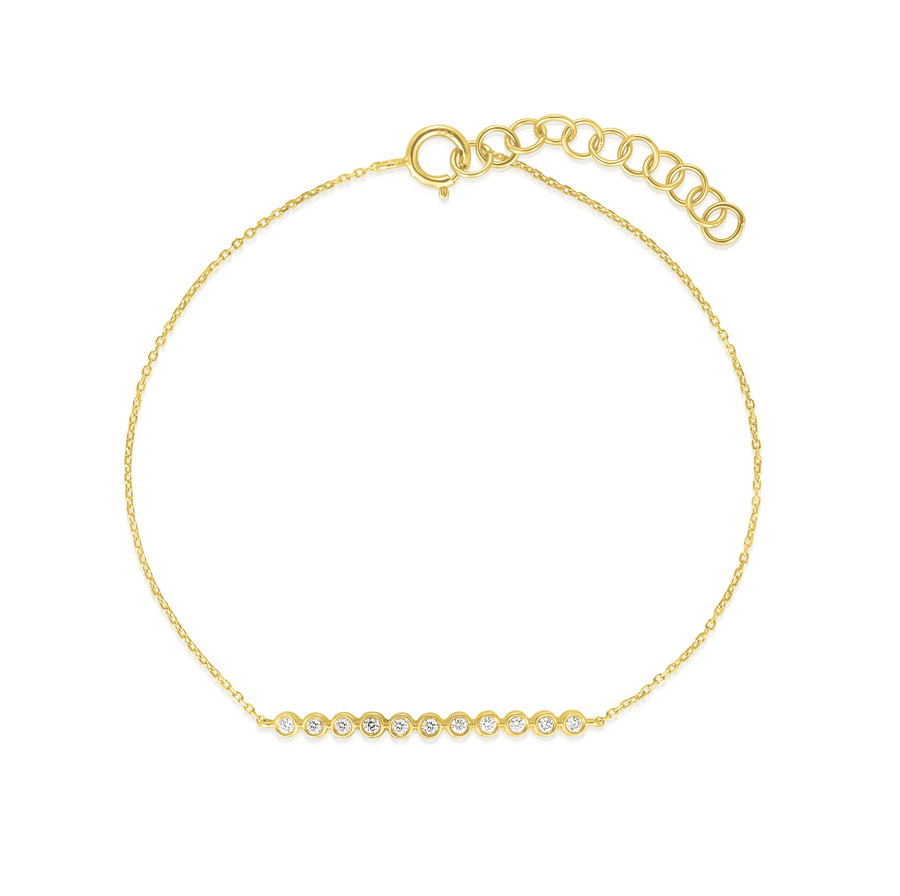 Tiny Bezel Set Diamond Bracelet