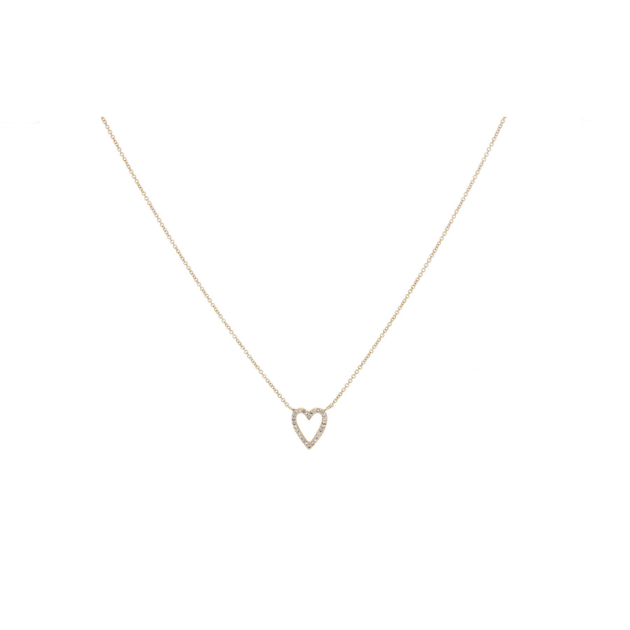 Small Diamond Open Heart Necklace