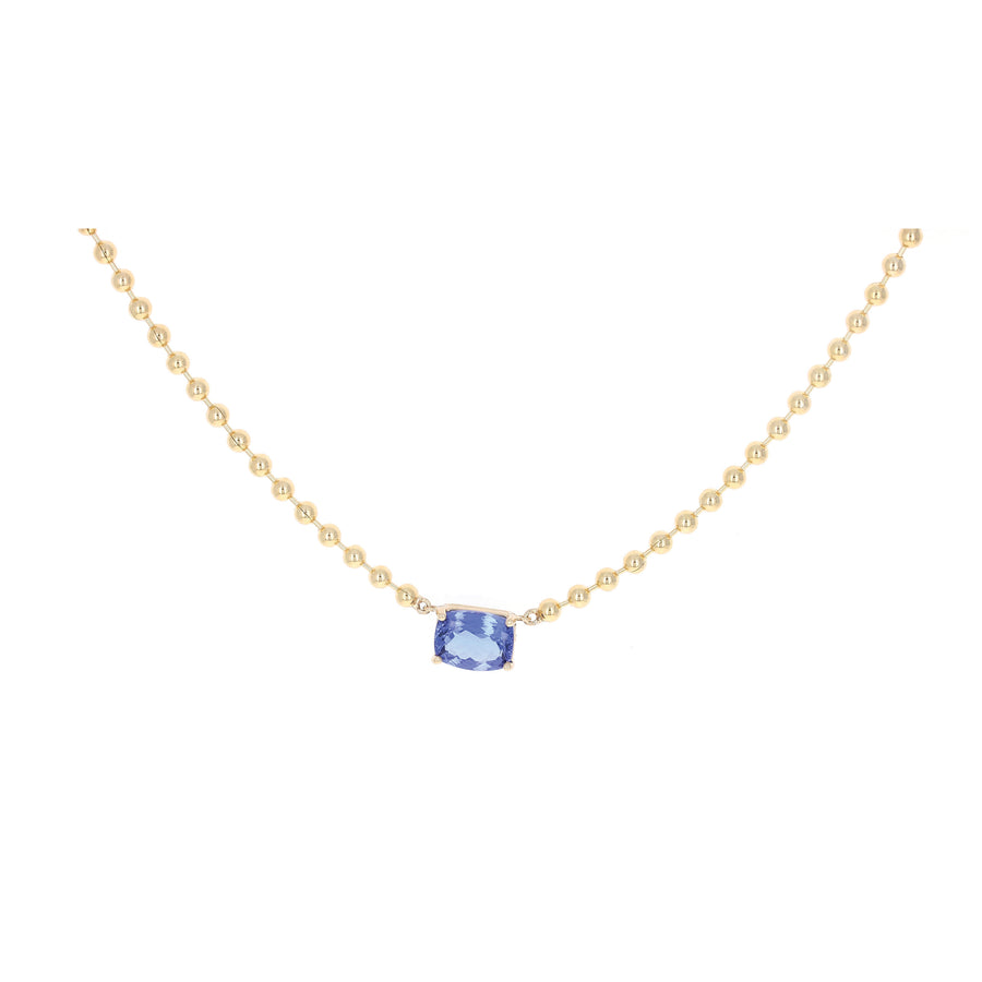 Tanzanite Gold Bead Necklace