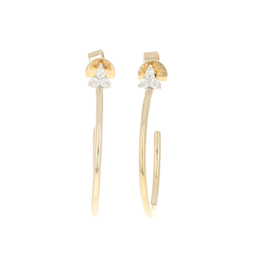 Trio Diamond Stud Wire Hoops