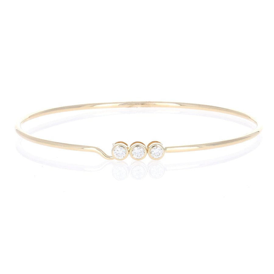 Triple Diamond Bezel Wire Bangle