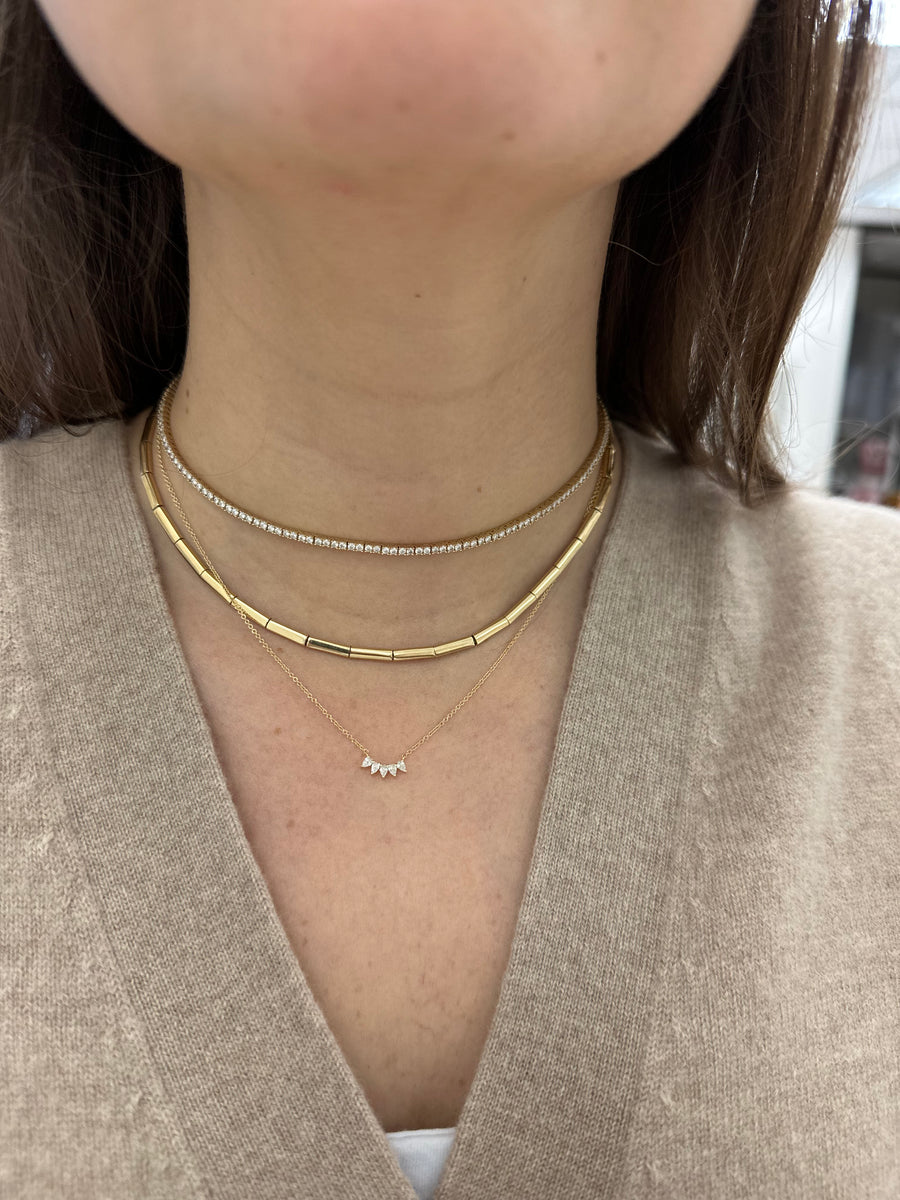 Pear Diamond Cluster Necklace