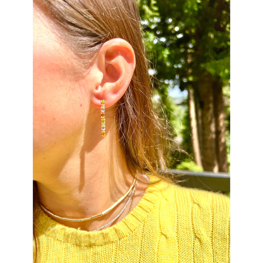 Oval Drop Gemstone Studs
