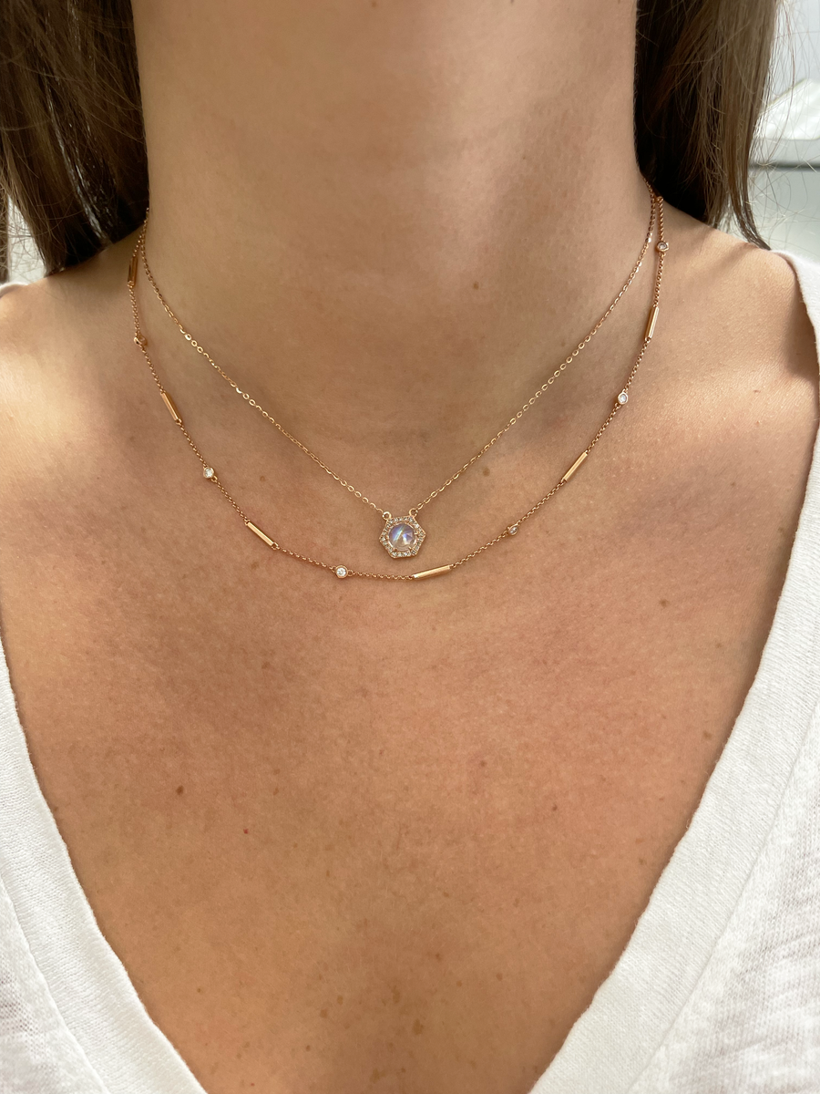 Alternating Bars and Diamonds by the Yard Necklace