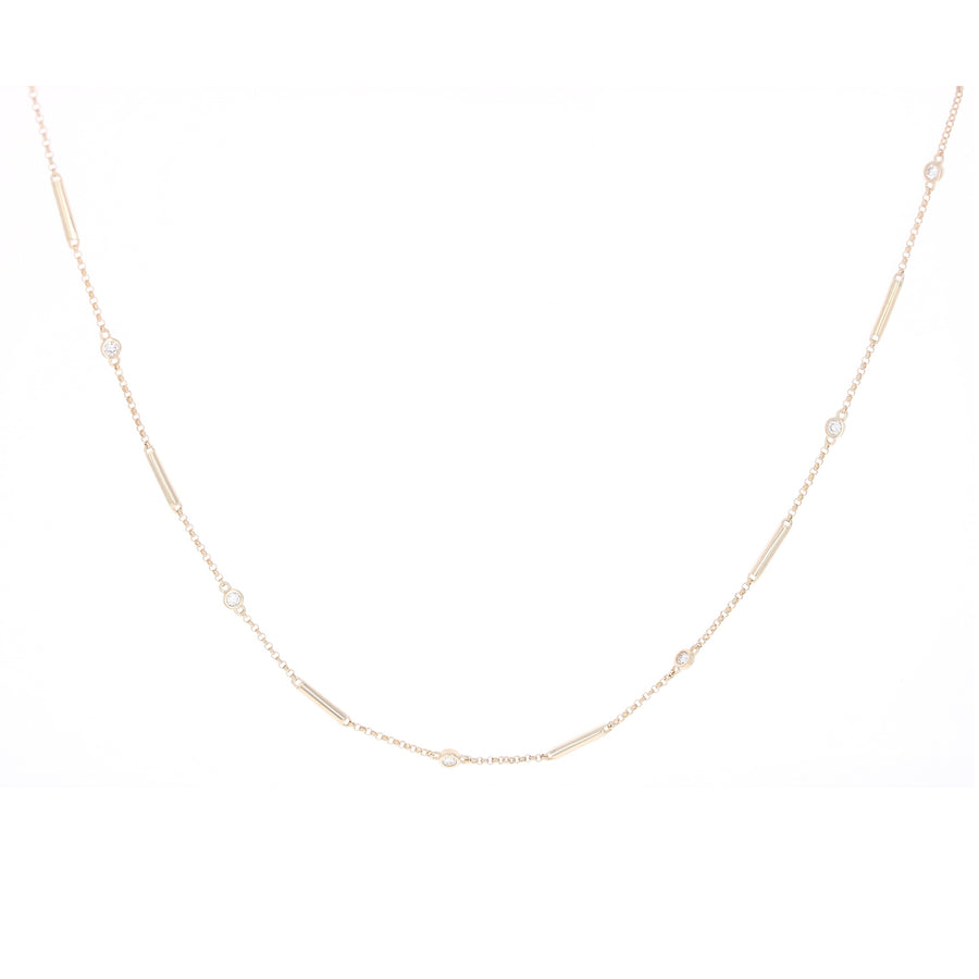 Alternating Bars and Diamonds by the Yard Necklace