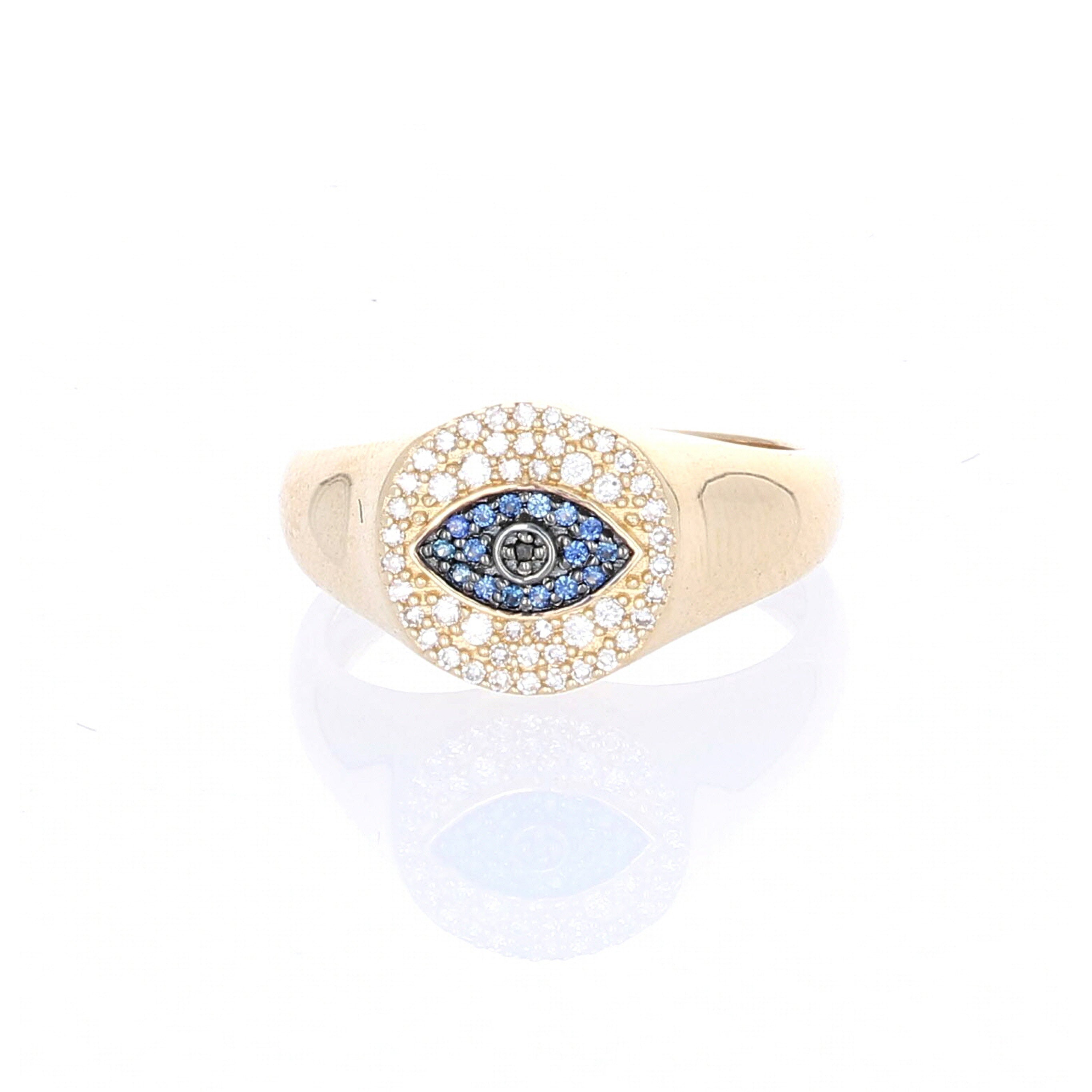 Diamond Evil Eye Signet Pinky Ring – Bella Madre Jewelry