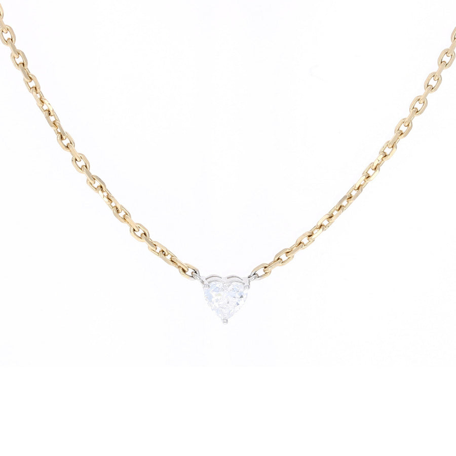 Diamond Heart Solitaire Necklace