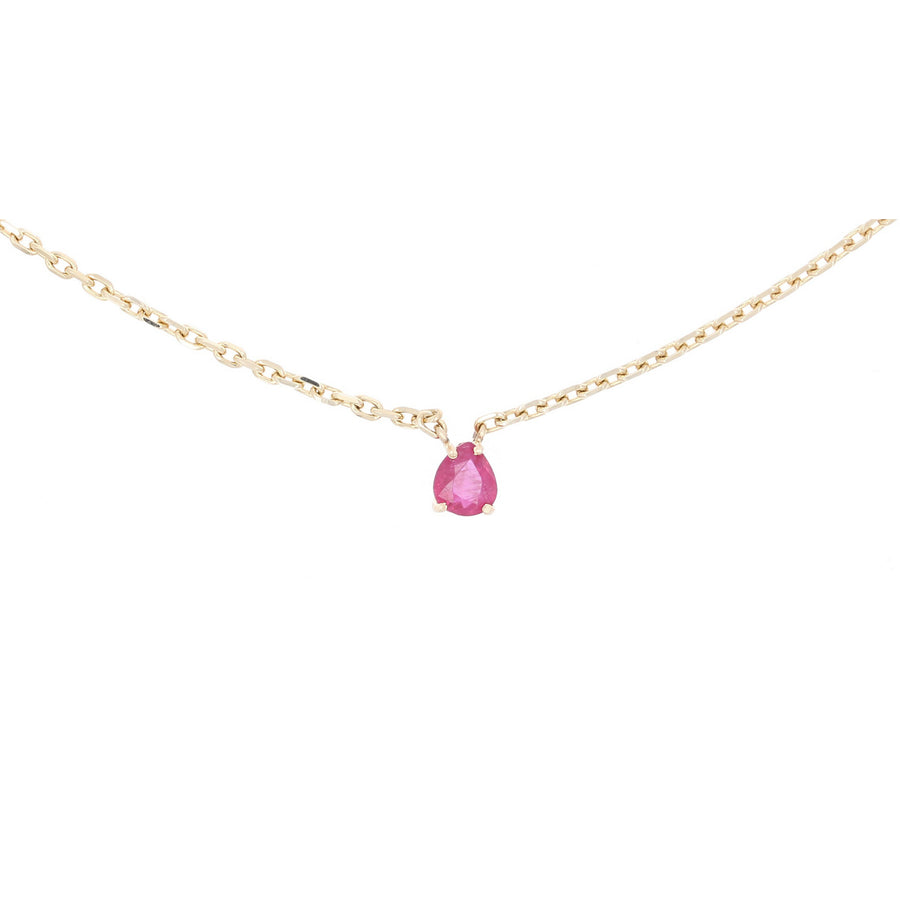 Ruby Solitaire Floating Necklace