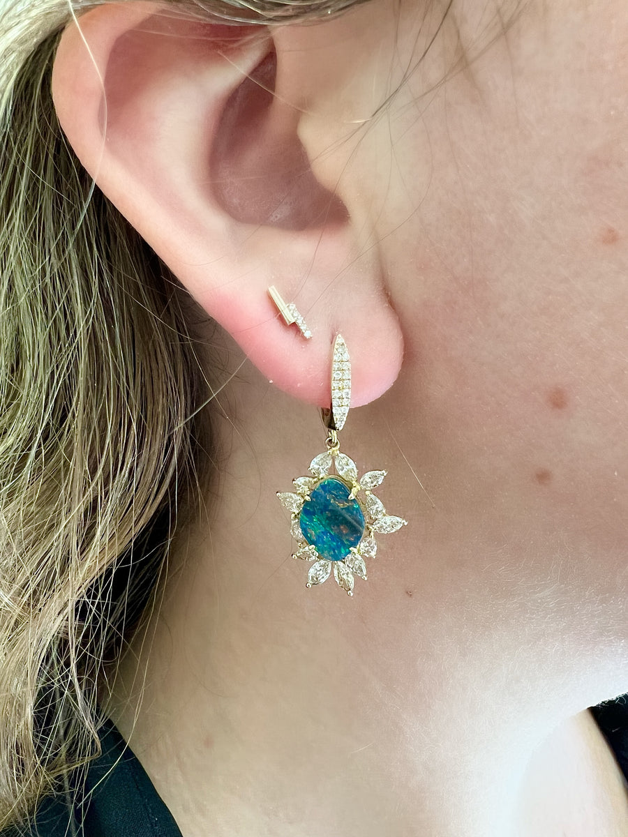 Opal Starburst Stud Piercing Earring