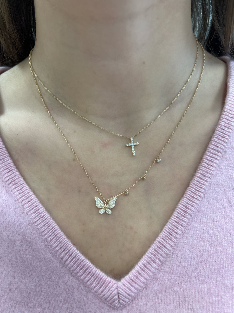 Small Diamond Cross Necklace