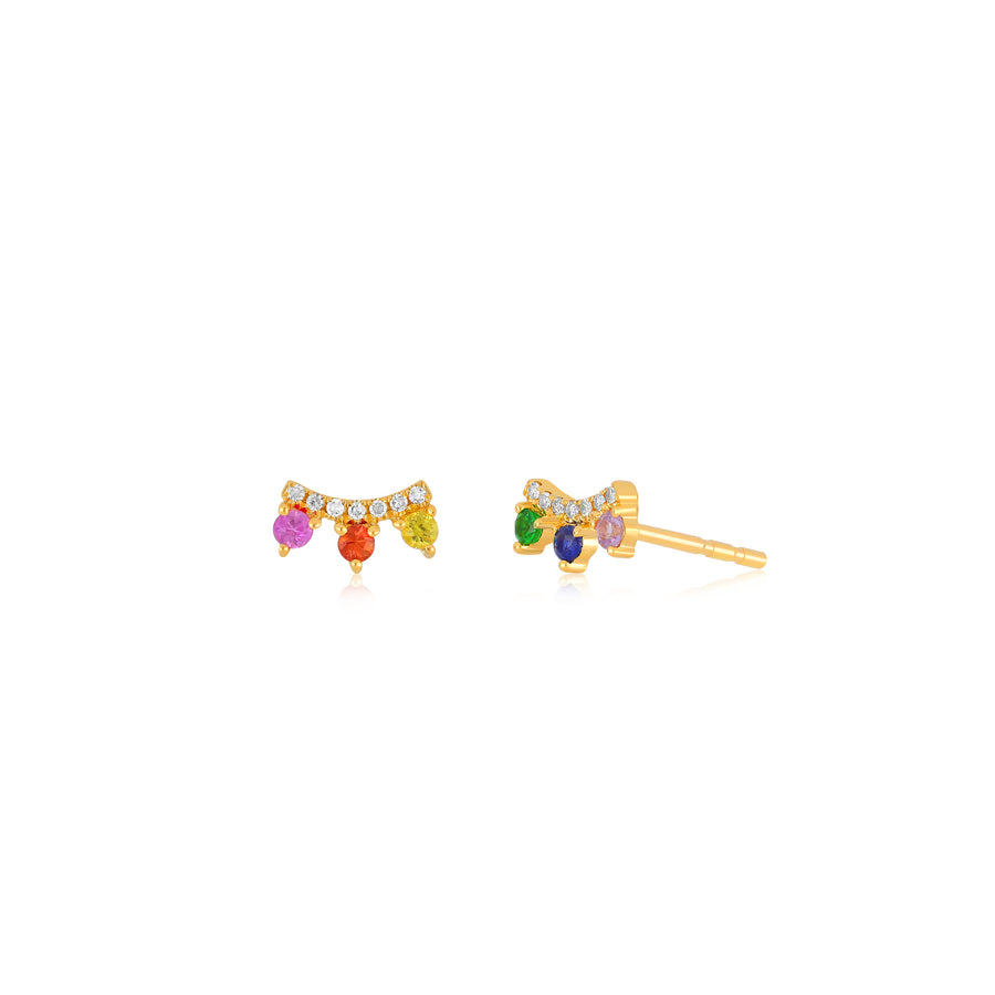 Diamond and Rainbow Chloe Stud Earring