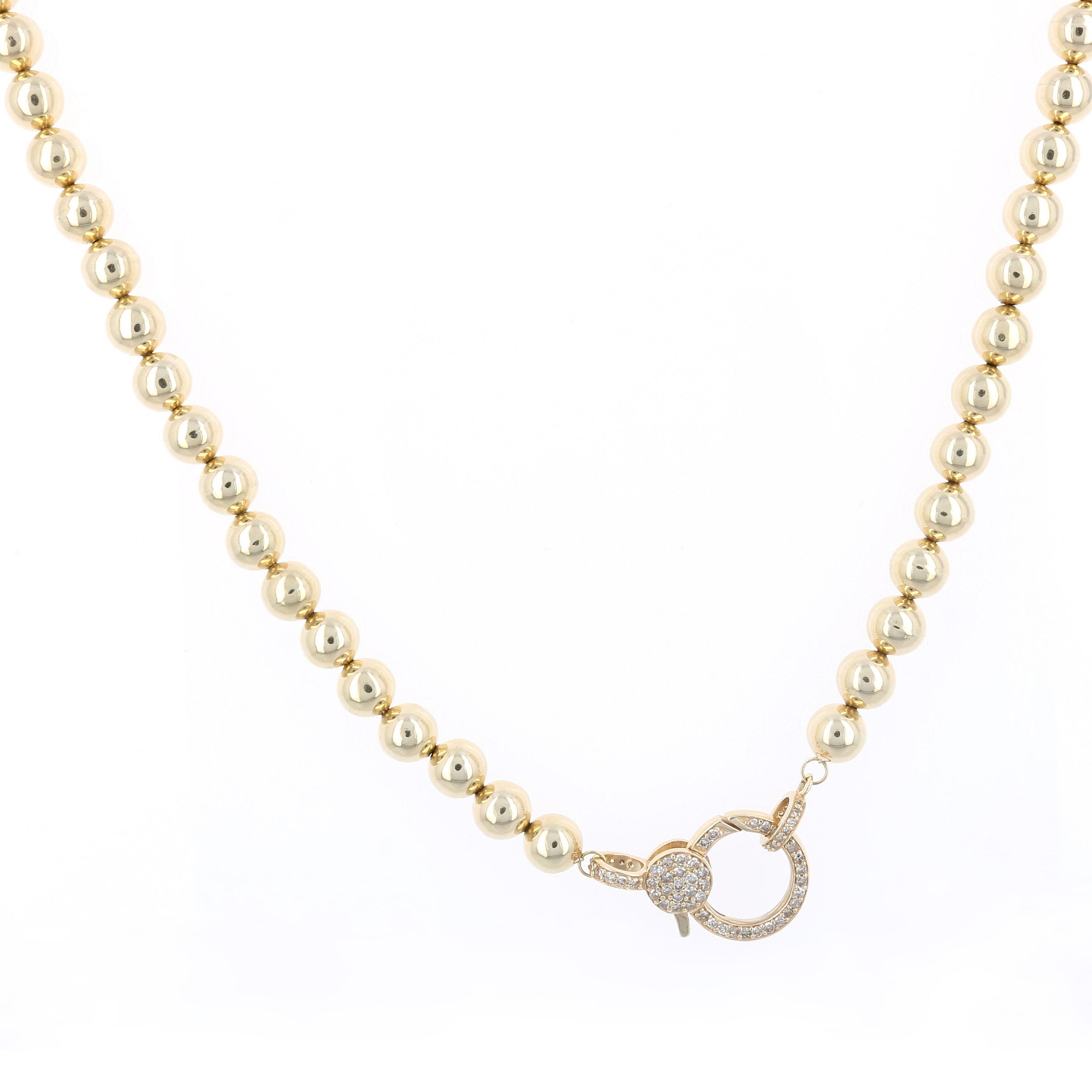 Large Bead Chain with Diamond Clasp