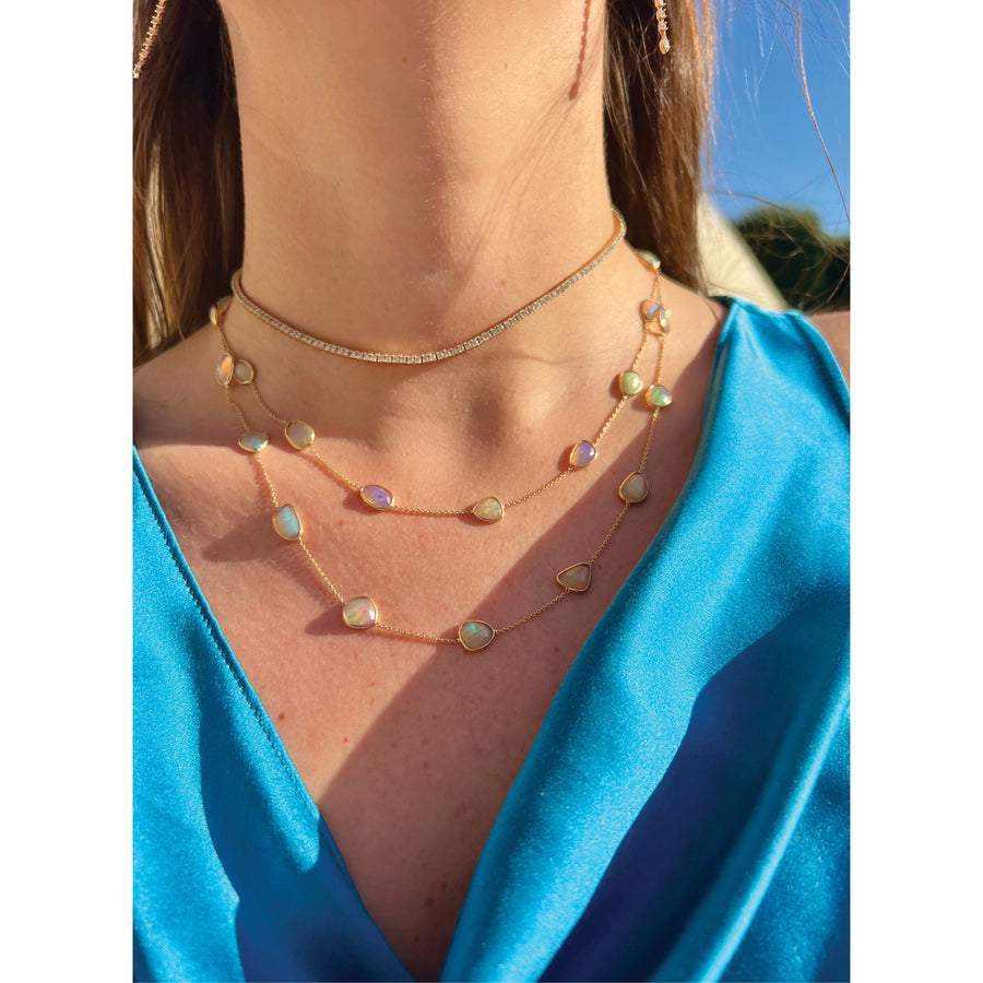 Opal Station Necklace