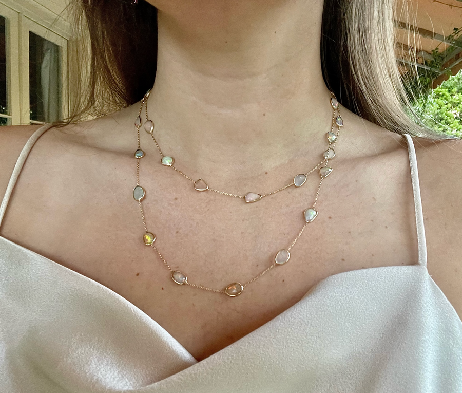Opal Station Necklace