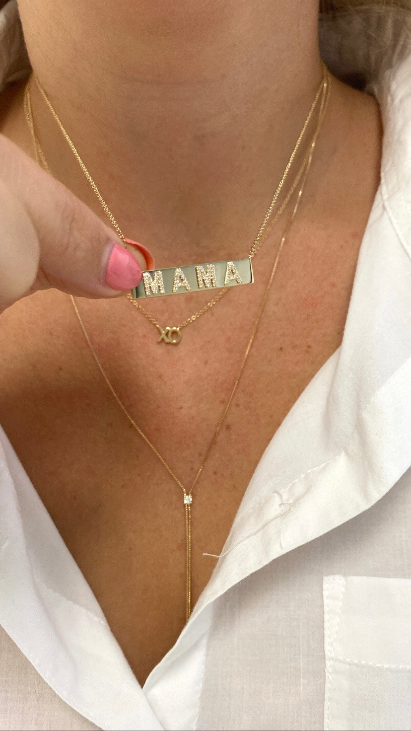 Diamond MAMA Nameplate Necklace