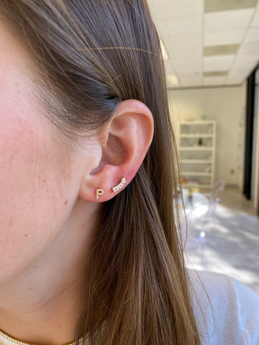 Diamond Initial Studs Earring