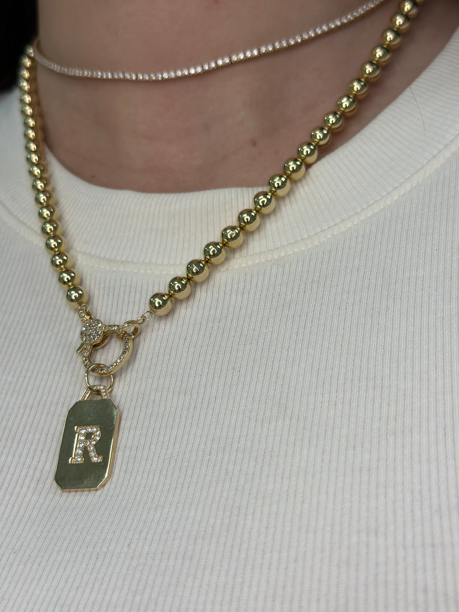 Bead Chain with Diamond Clasp