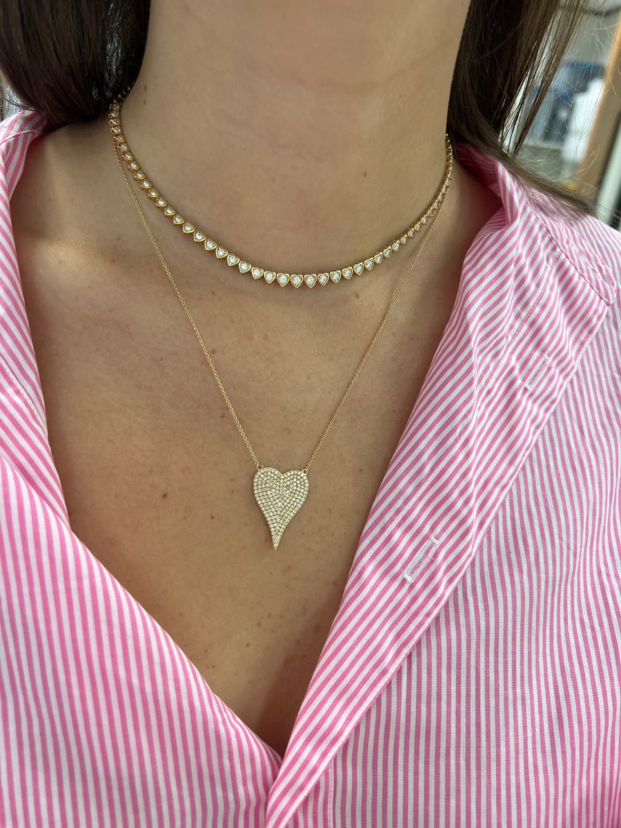 Large Elongated Heart Necklace