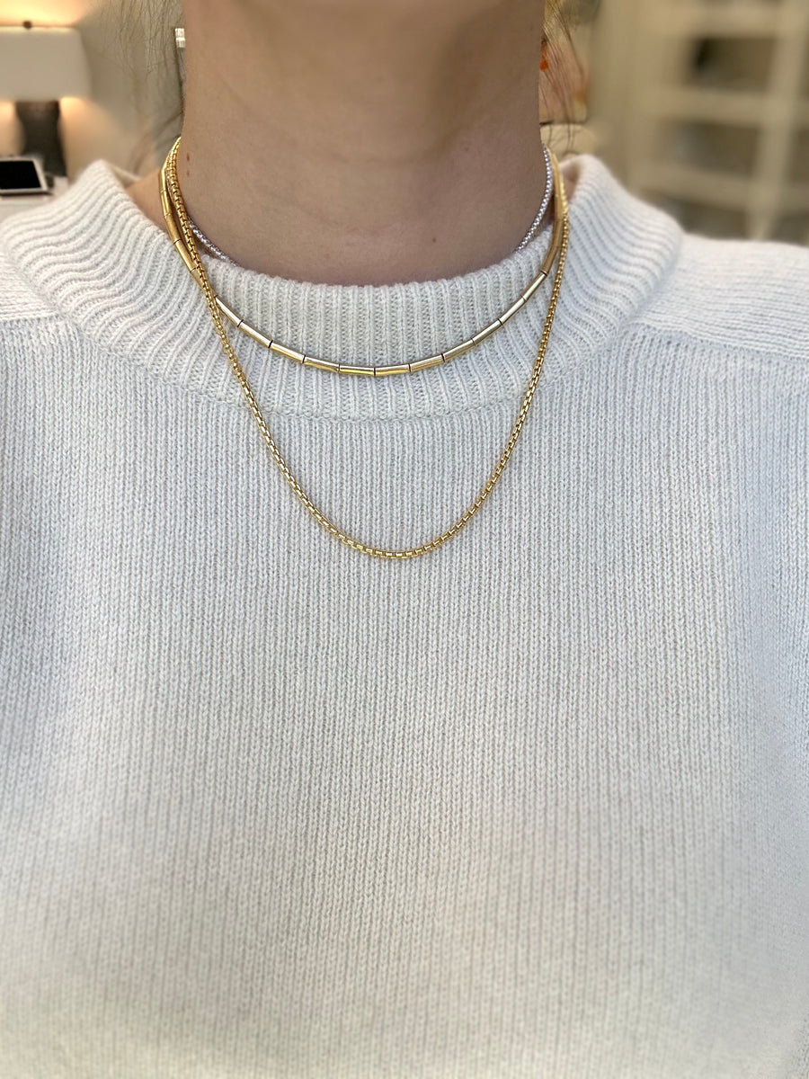 Solid Round Box Necklace