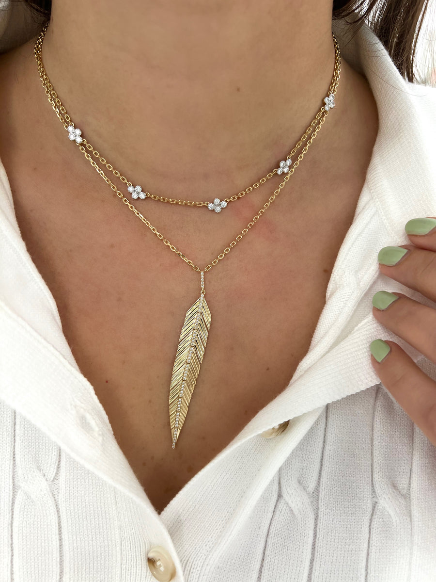Large Leaf Pendant Necklace